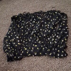 Elegant Black Floral Blouse